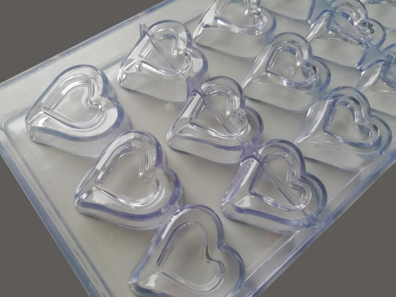 Поликарбонатная форма для шоколадных конфет Большое Сердце, 27х14 см