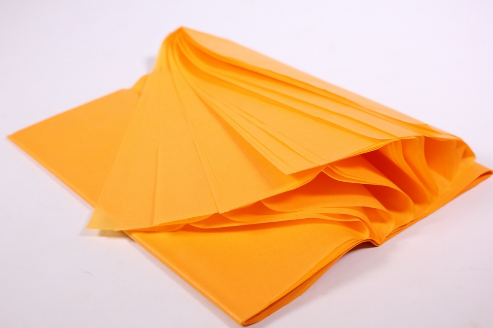 Бумага Тишью оранжевая 50*65 см, 10 листов