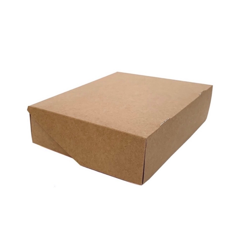 Коробка для сладостей без окна, 215*165*55 мм, двусторонняя белая\крафт