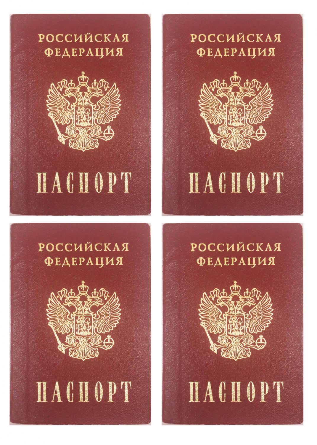 Печать на сахарной бумаге, Паспорт РФ 1:1 4 шт