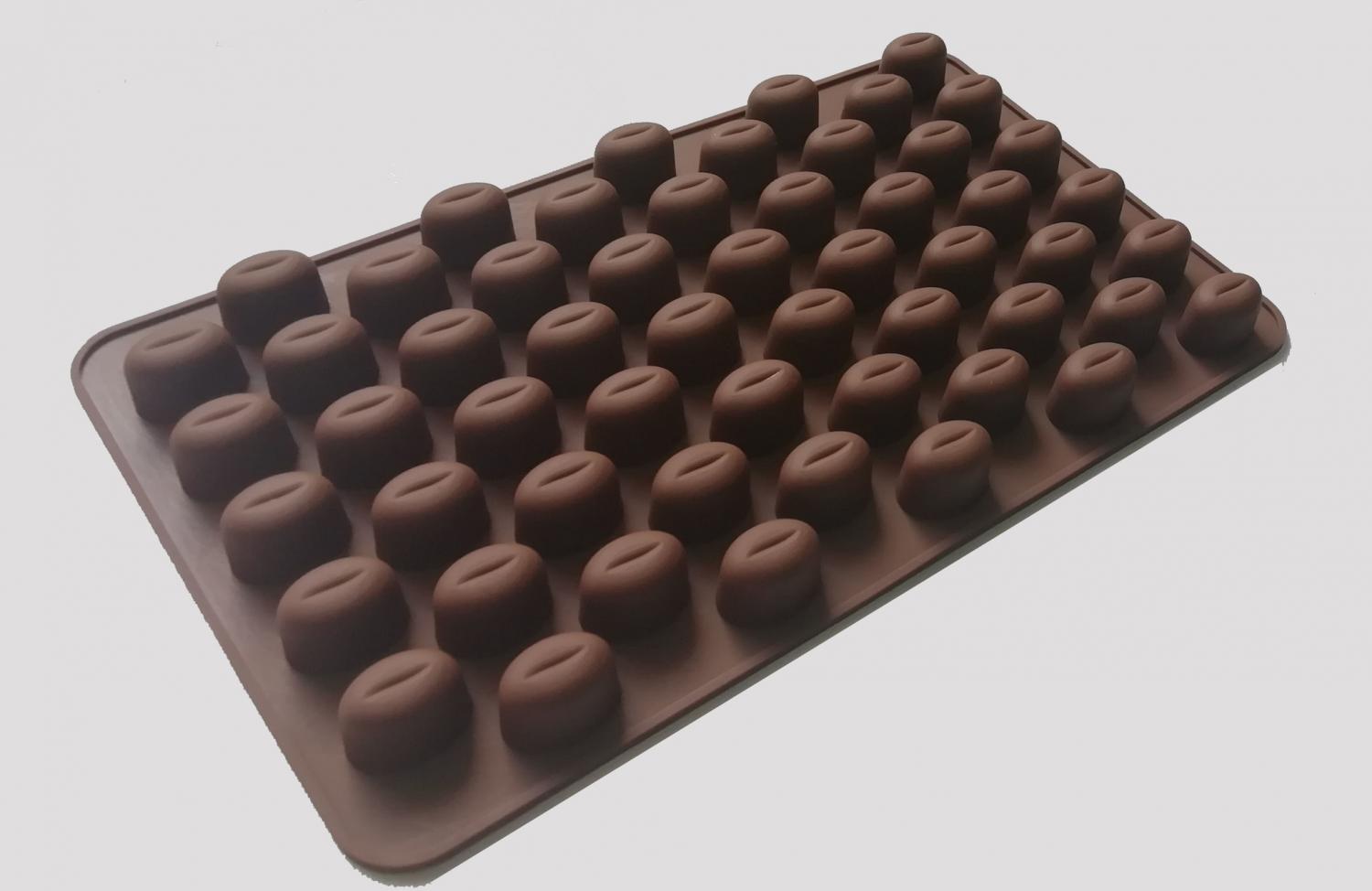 Силиконовая форма для мармелада, льда и шоколада Зернышки Кофе, 18х11х1 см, 55 ячеек 1.5х1 см