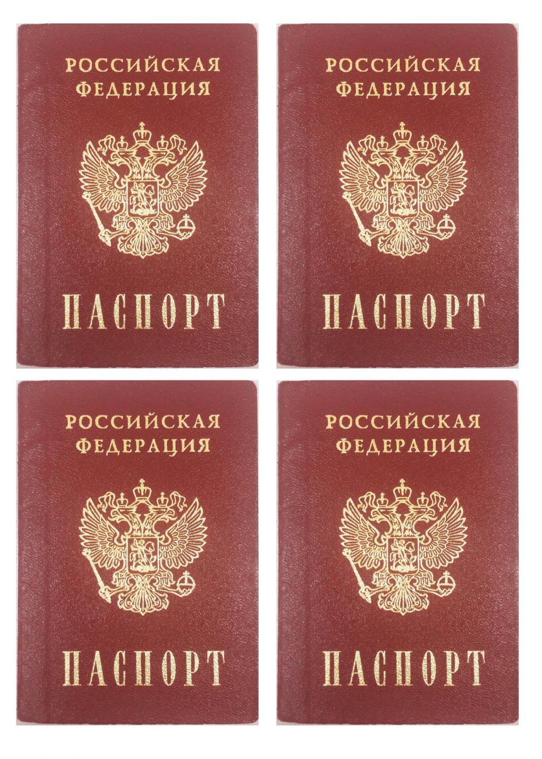 Печать на вафельной бумаге, Паспорт РФ 1:1 4 шт