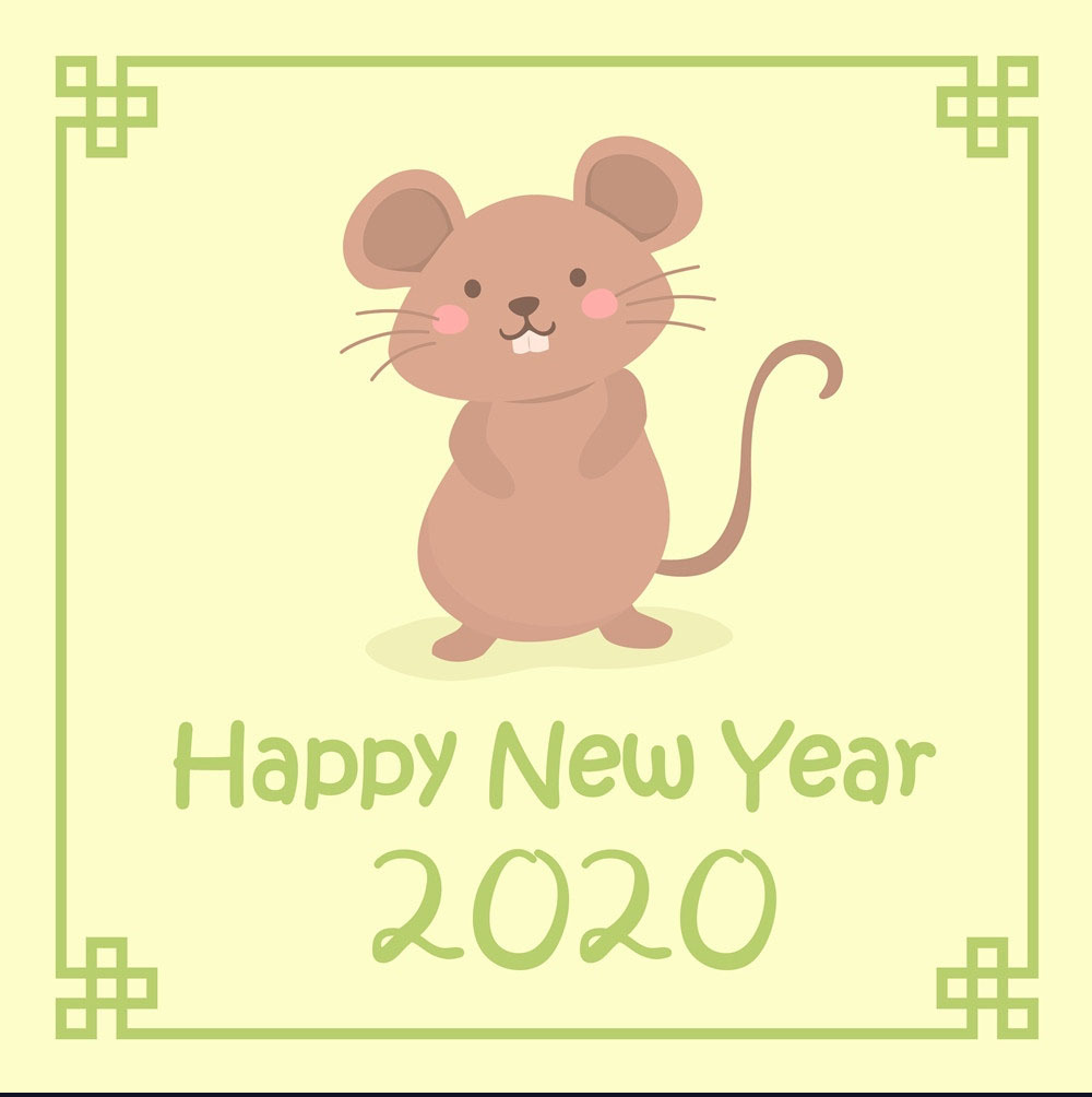 Печать на вафельной бумаге, С Новым Годом Крысы 17