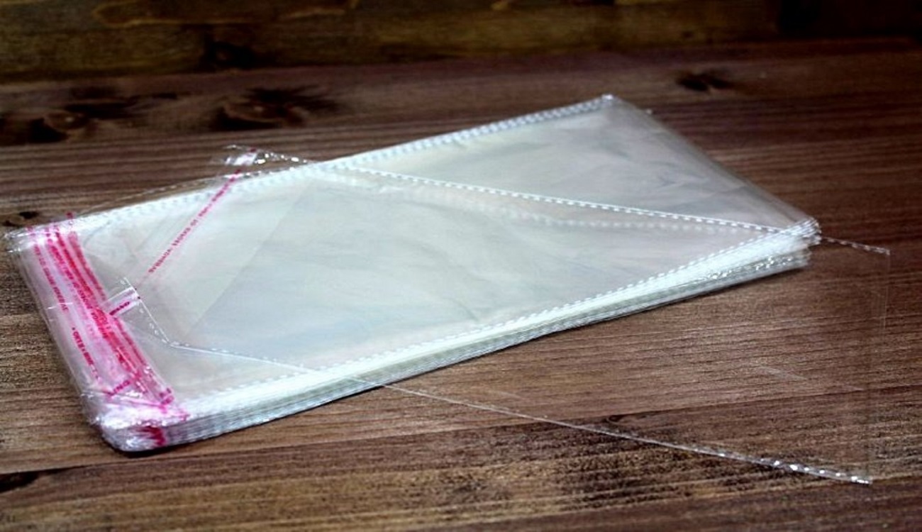 Пакеты прозрачные с клапаном на скотче 27*12 см, 100шт