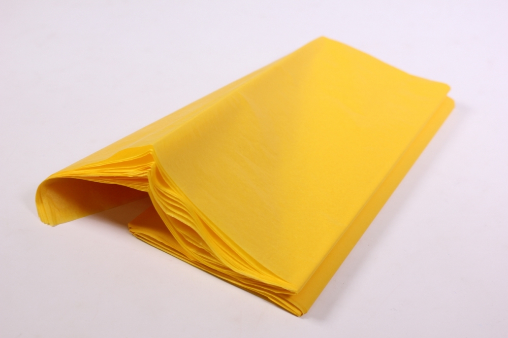 Бумага Тишью желтая 50*65 см, 10 листов
