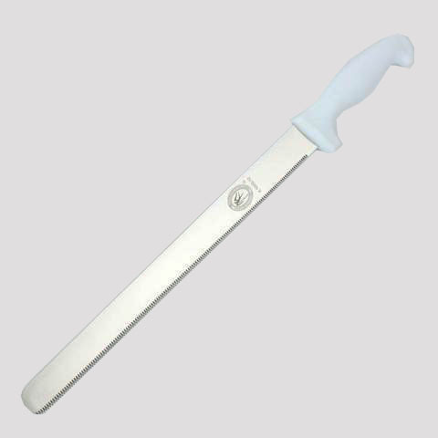 Нож для бисквита, мелкие зубцы, лезвие 24,5 см (пластик. ручка)